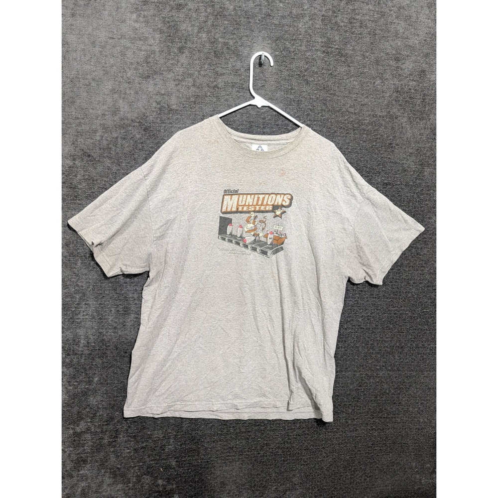 Alstyle Official Munitions Tester Graphic T-Shirt Gray Mens 2XL Humor Tee